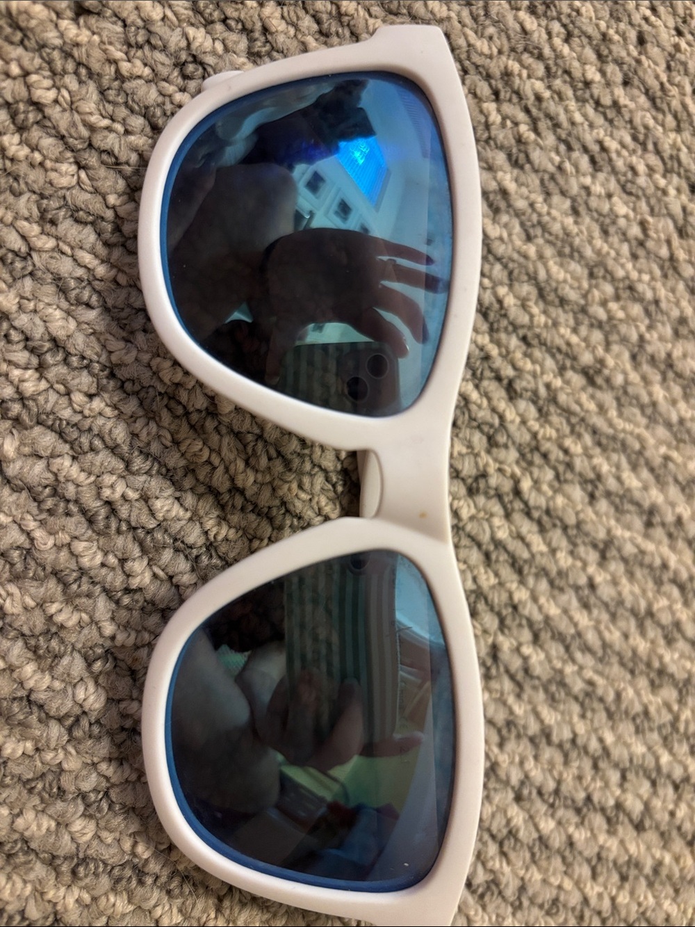 White 'goodr' OG Sunglasses with Blue Polarized Lenses